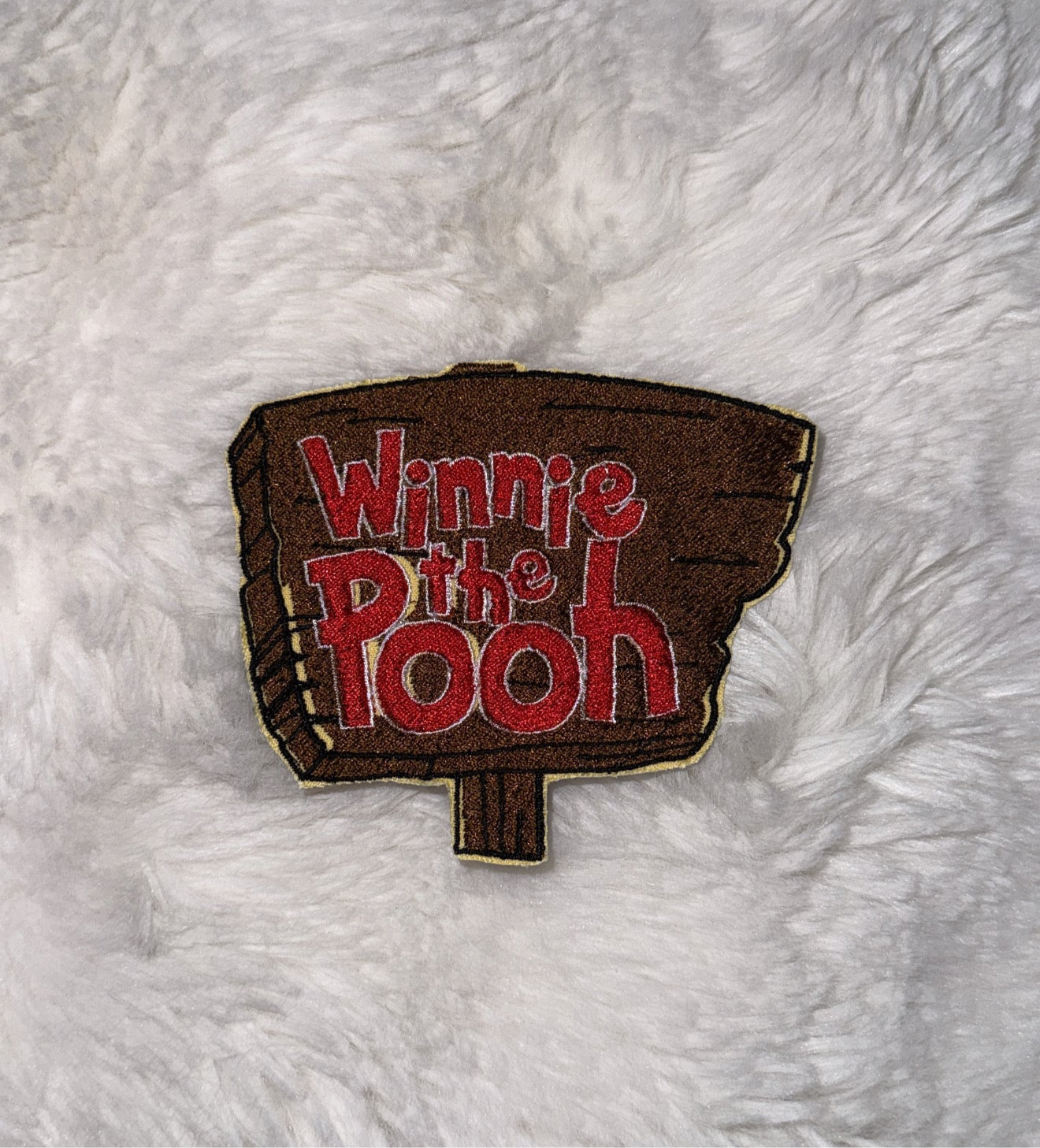 pooh sign embroidered iron on patch