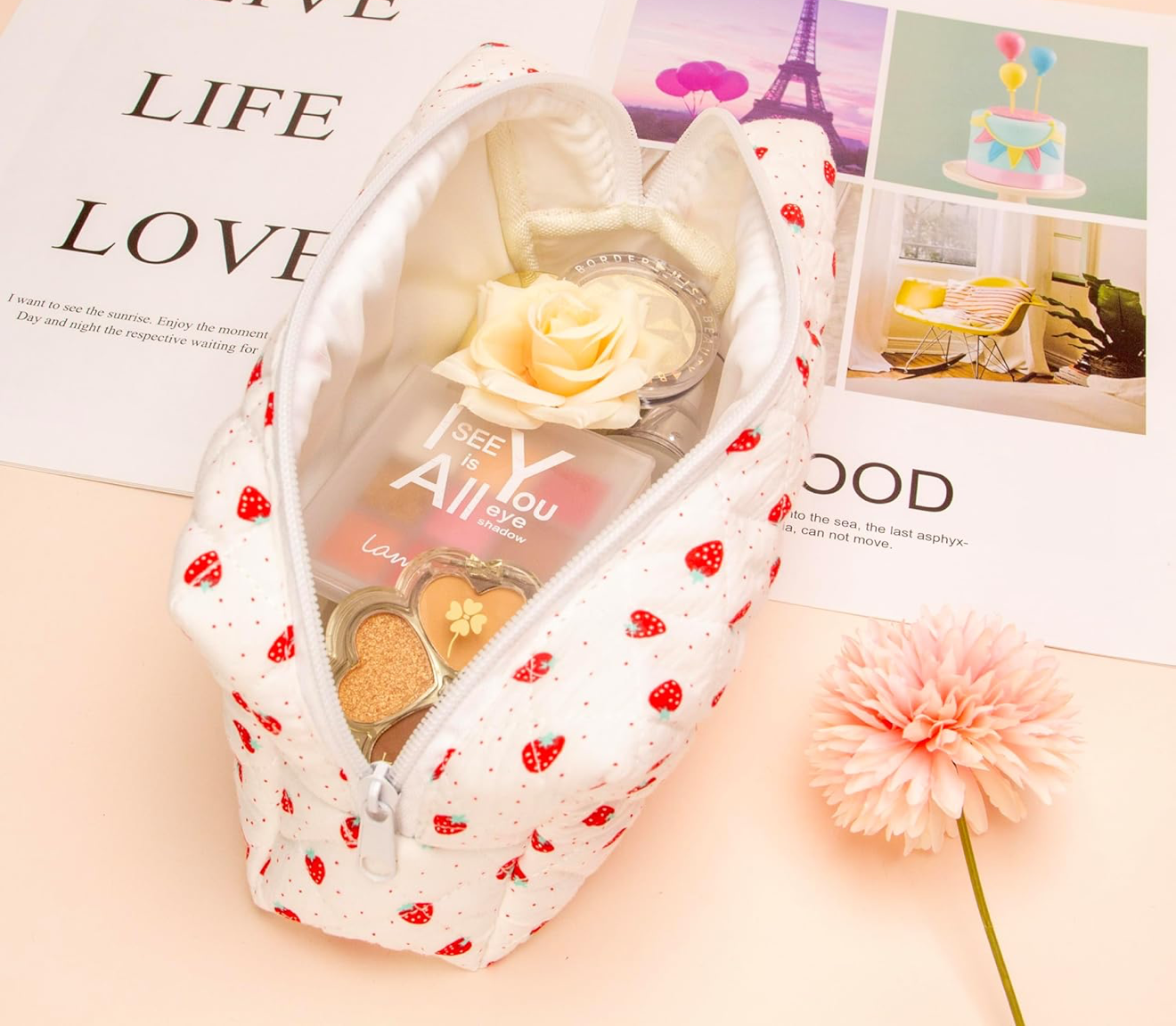 strawberry cosmetic/toiletry bag