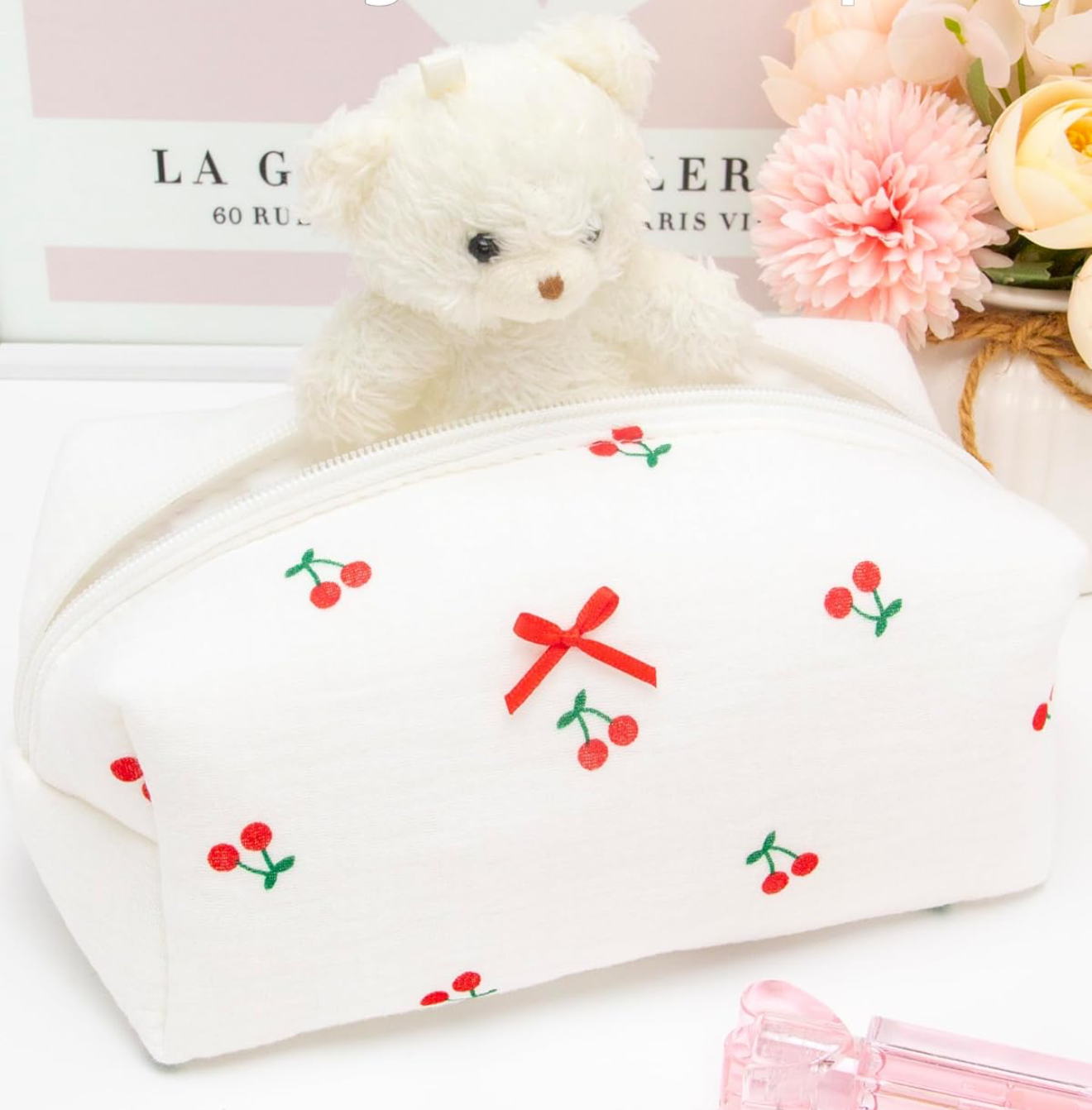 cherry cosmetic/toiletry bag