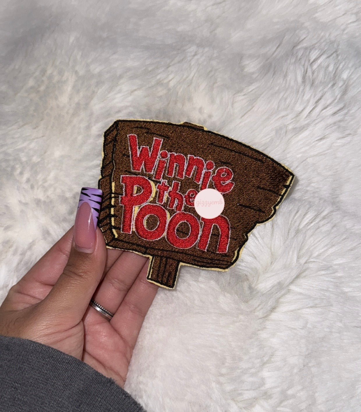pooh sign embroidered iron on patch
