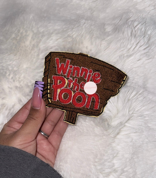 pooh sign embroidered iron on patch