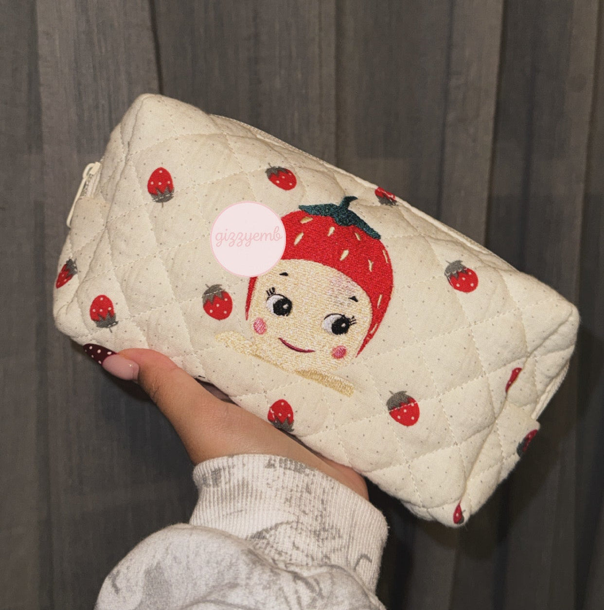 strawberry cosmetic/toiletry bag