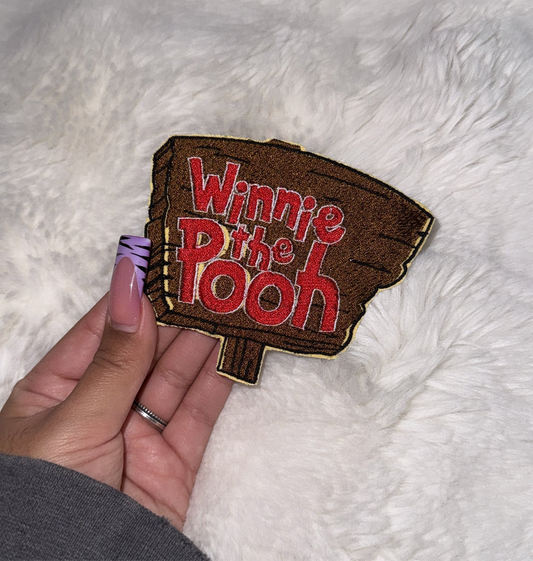 pooh sign embroidered iron on patch