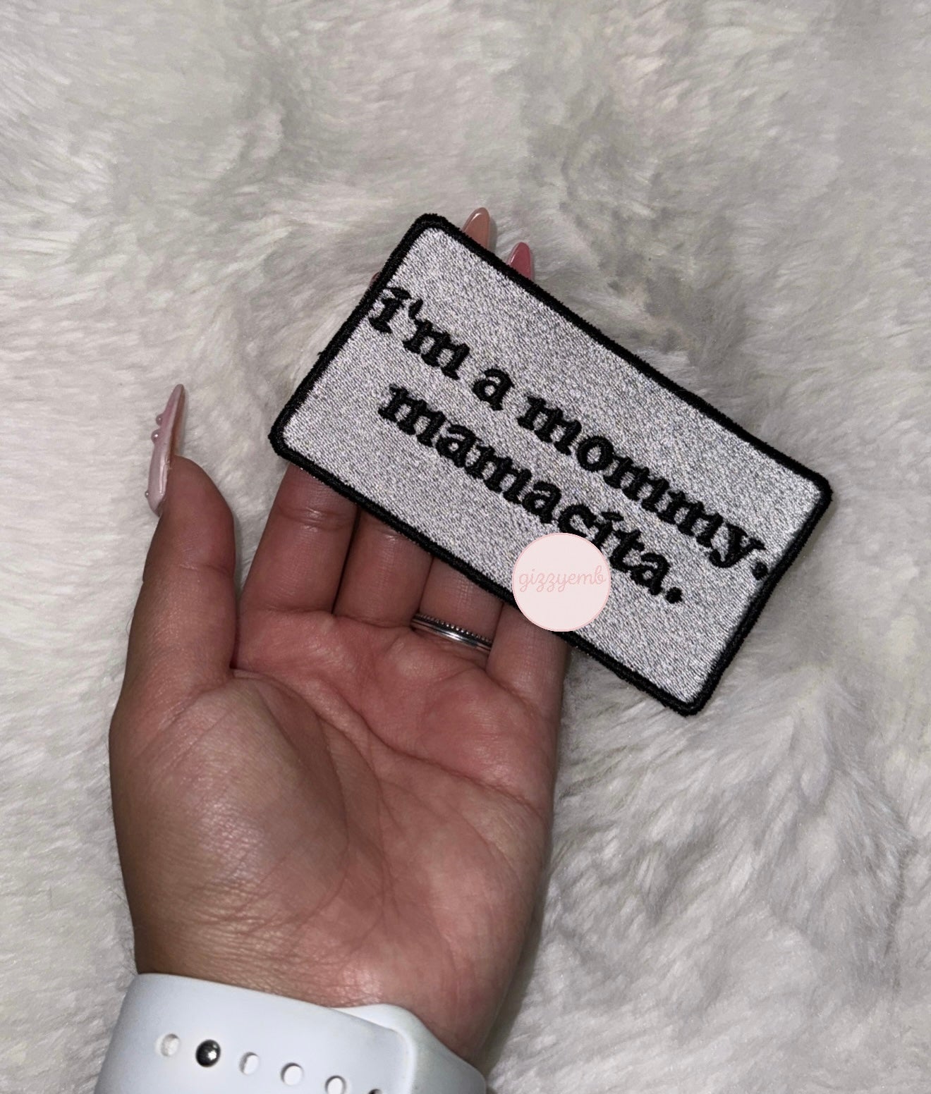 mommy mamacita embroidered iron on patch