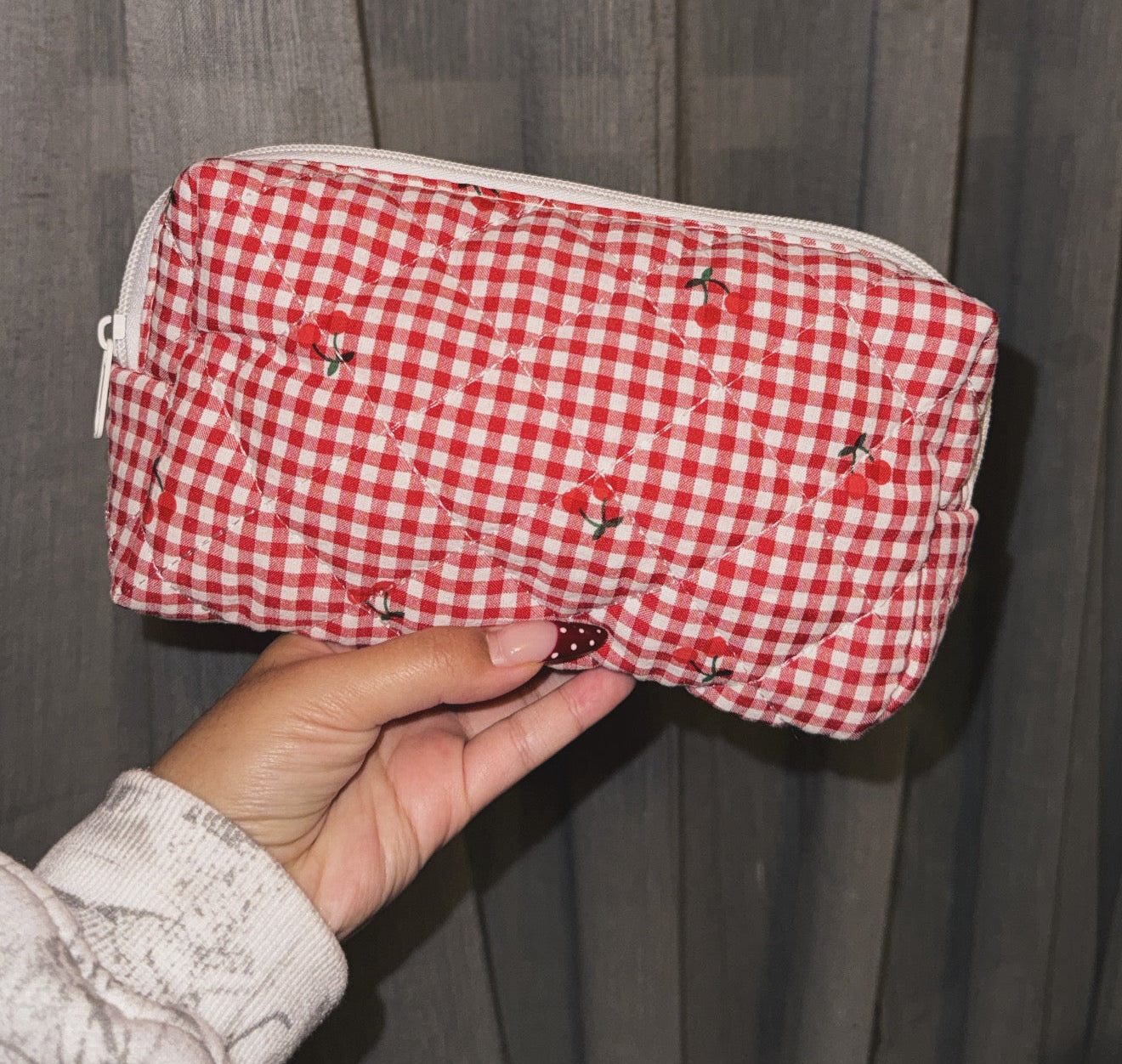 cherry cosmetic/toiletry bag