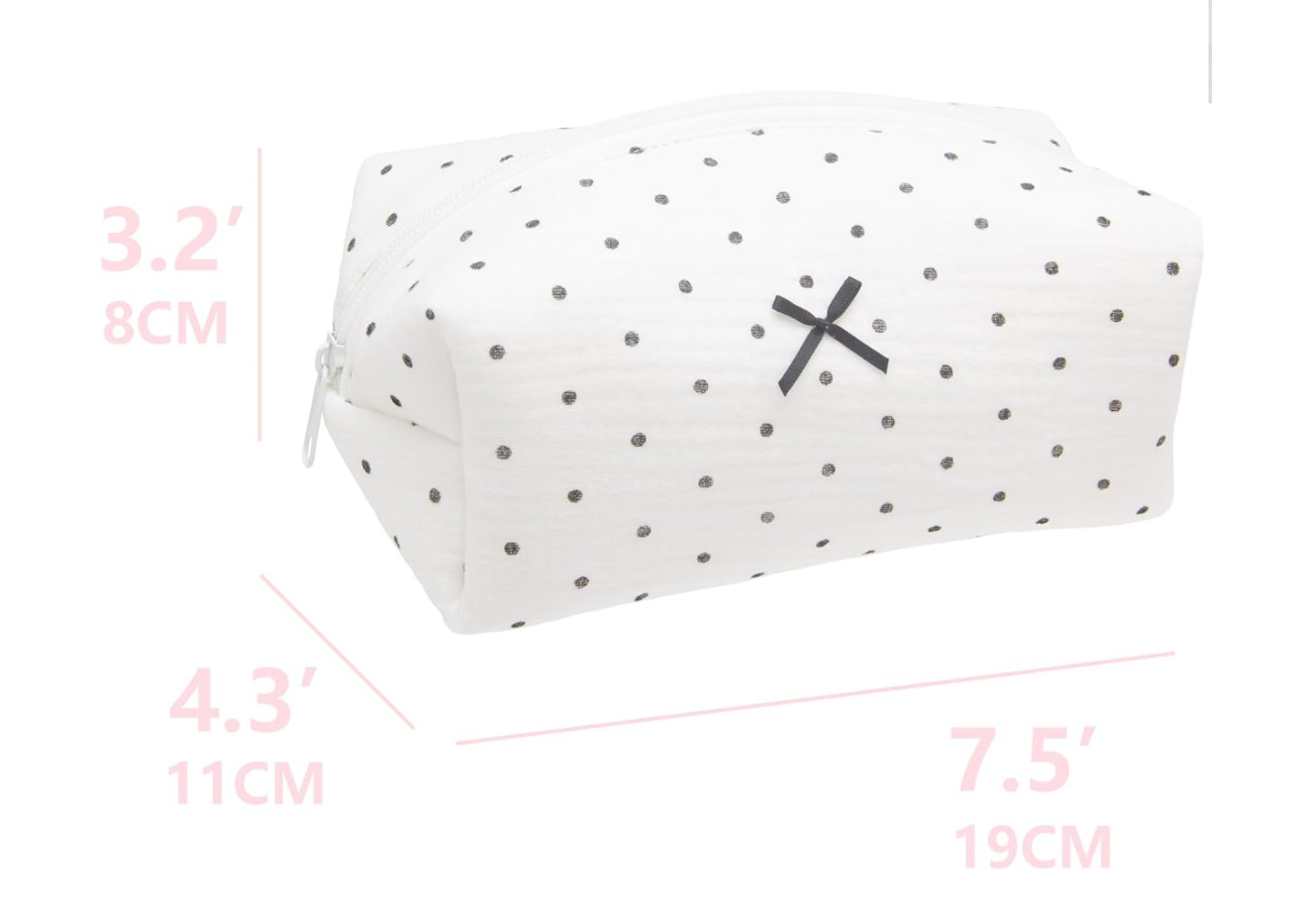 cherry bow cosmetic/toiletry bag