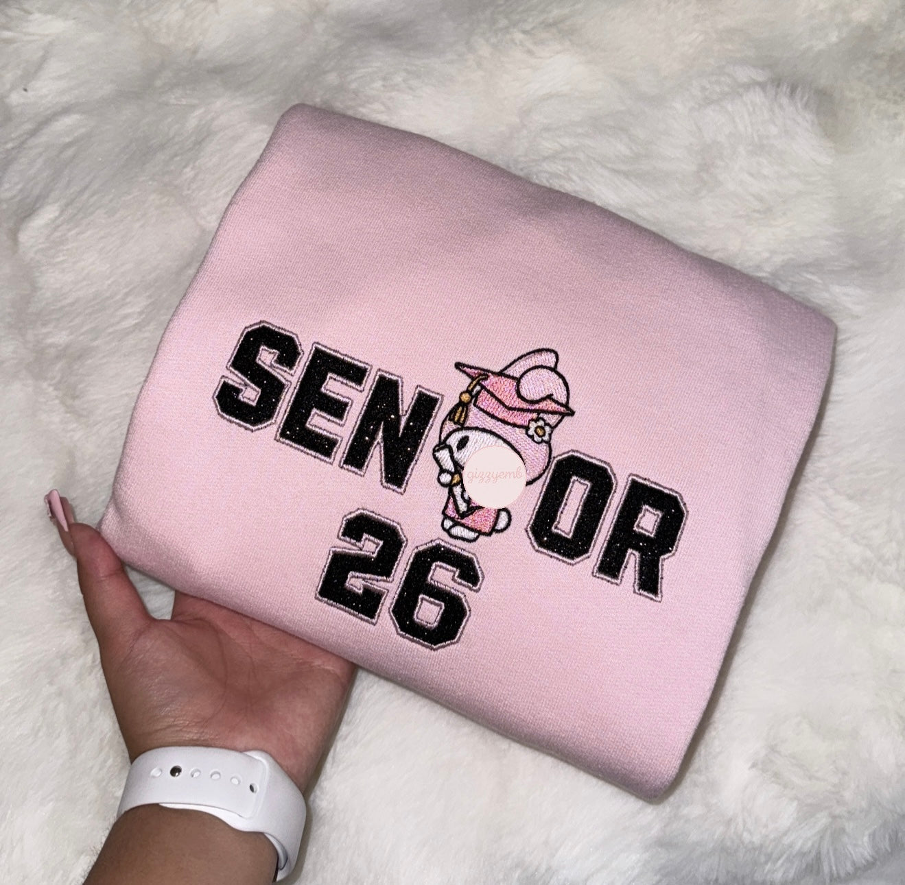 kitty friend senior 26 embroidered t shirt/crewneck/hoodie