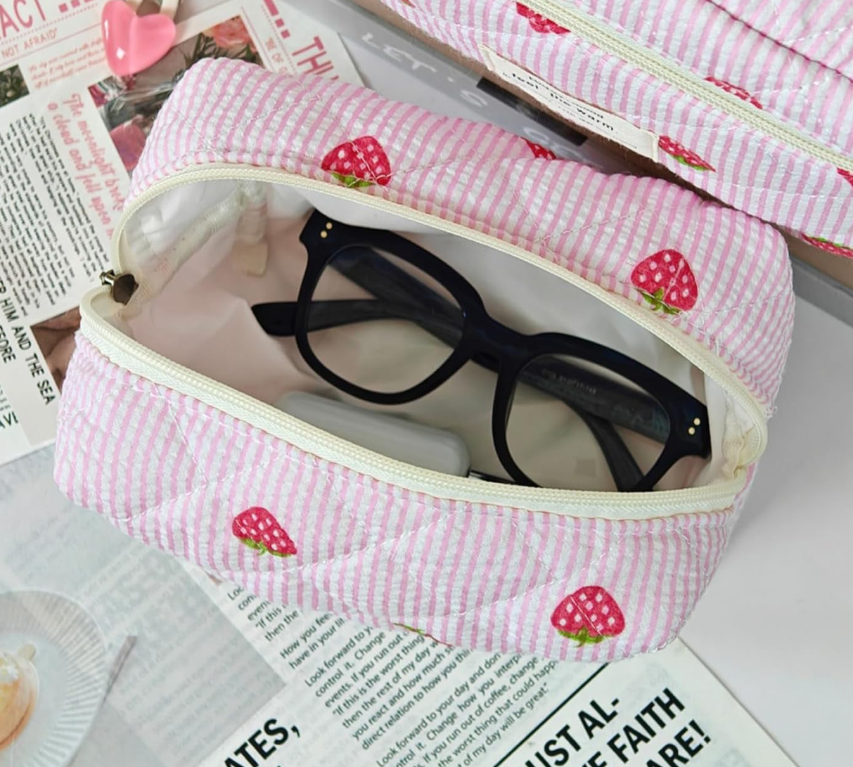 strawberry cosmetic/toiletry bag