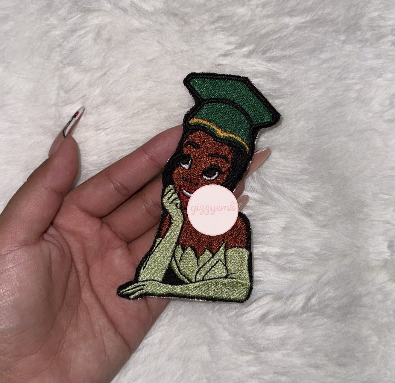 princess graduation embroidered iron on patch