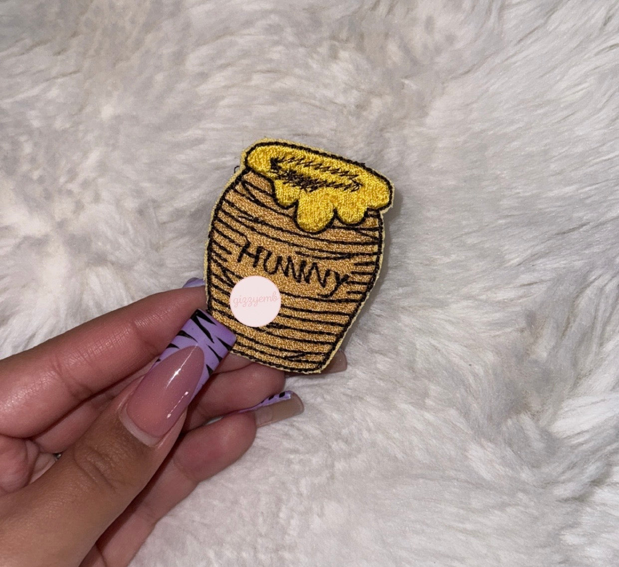 hunny embroidered iron on patch