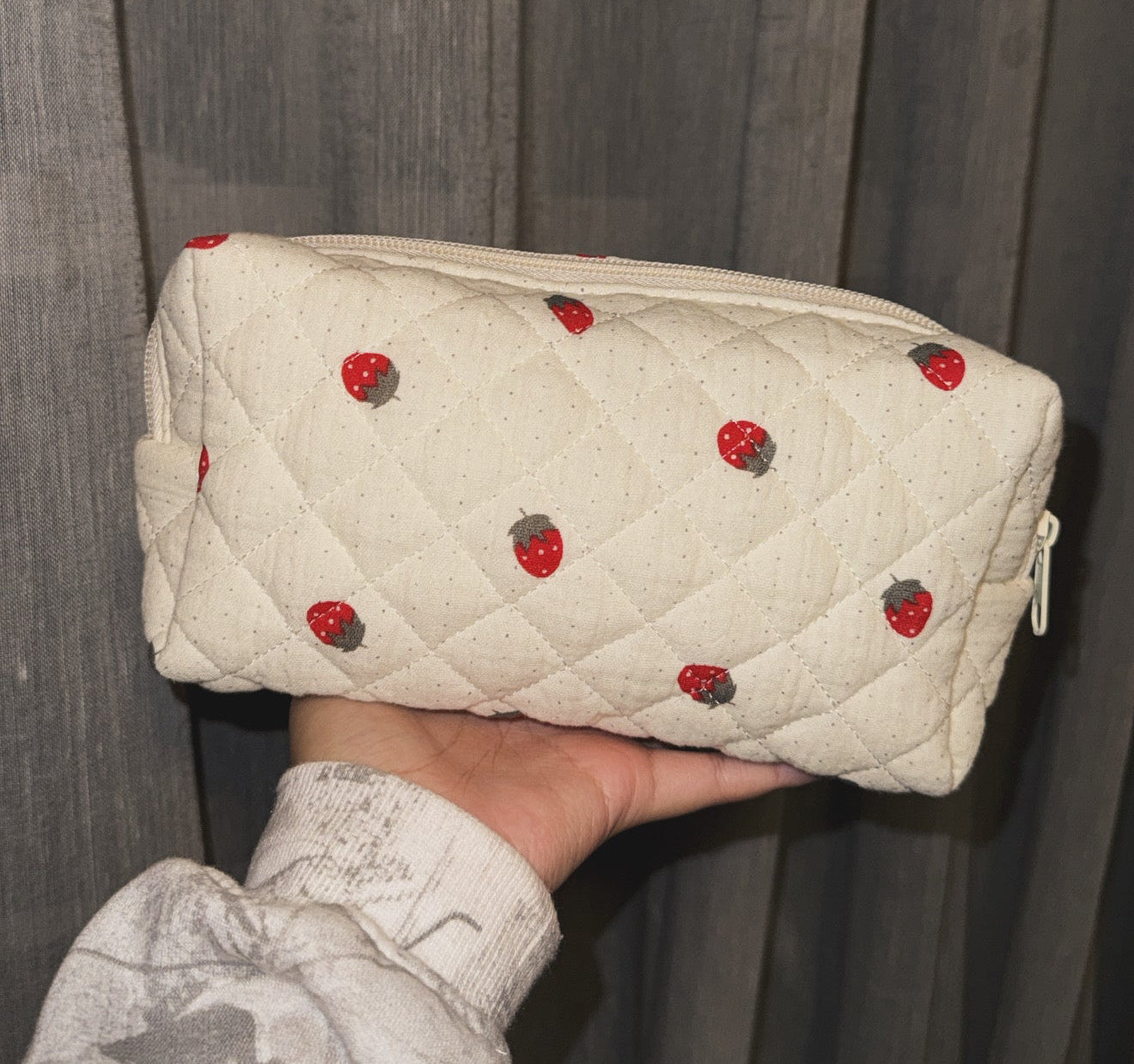 strawberry cosmetic/toiletry bag